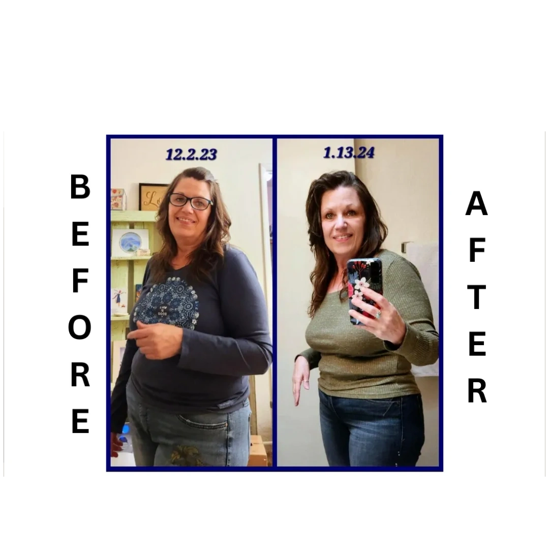 Female client before and after body transformation with online coaching from Nick Gunter.