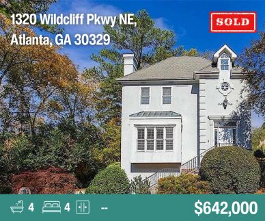 Elegant 4-bedroom, 4-bathroom home in Atlanta, sold for $642,000.