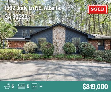 Sold Atlanta home with 5 bedrooms and 5 bathrooms for $819,000.