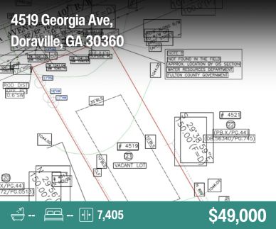 Map layout of a vacant lot at 4519 Georgia Ave, Doraville, GA.