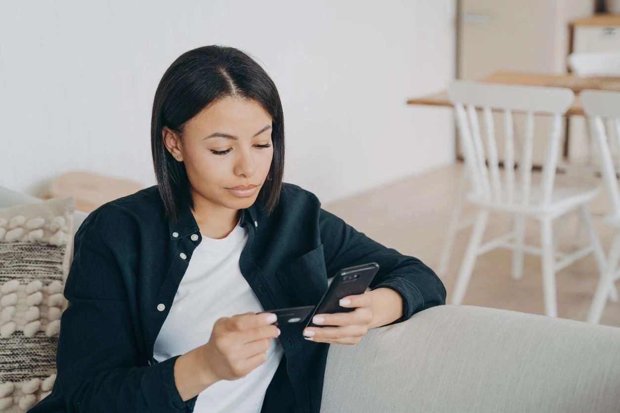 Woman checking phone 