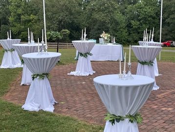 high top tables with table linens