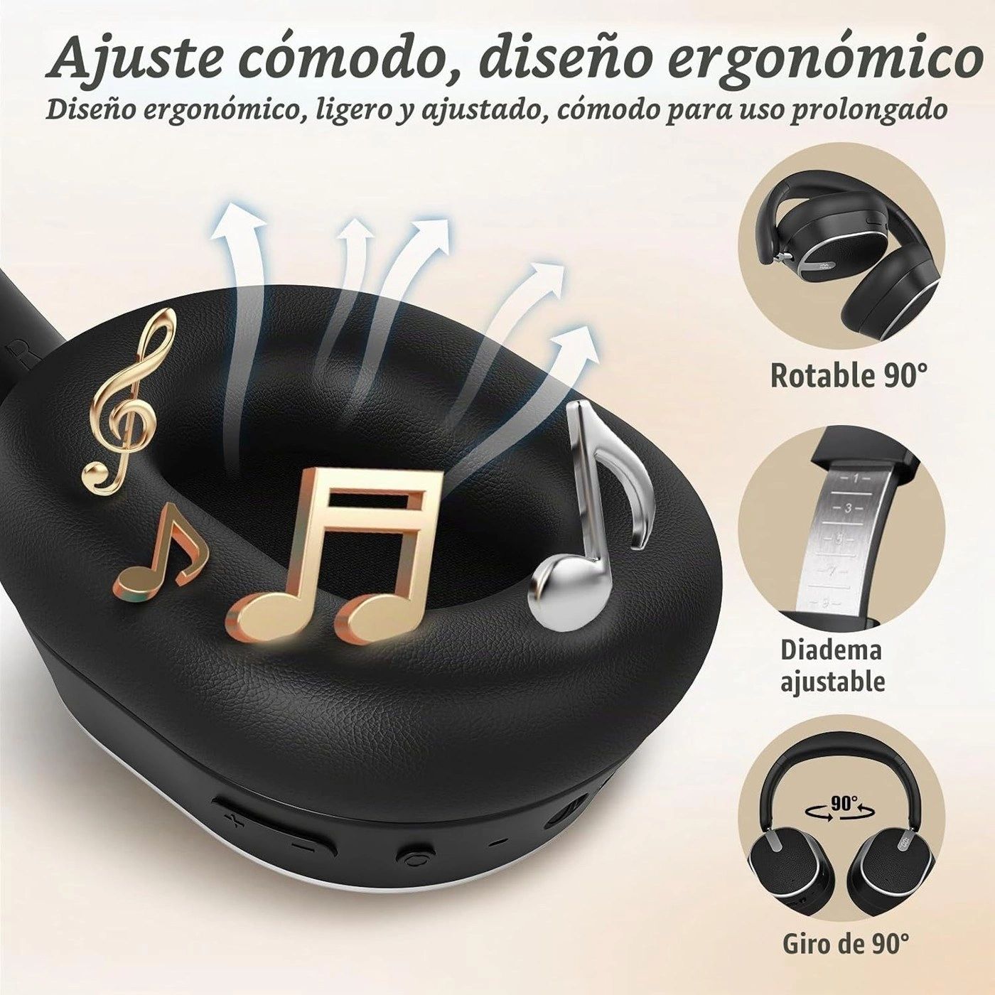 Diadema Bluetooth 6.0 ANC vista 7