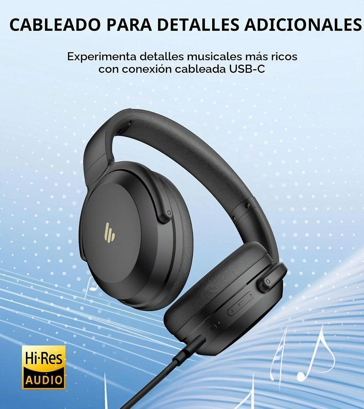 Diadema EDIFIER WH700NB Pro Negra vista 3