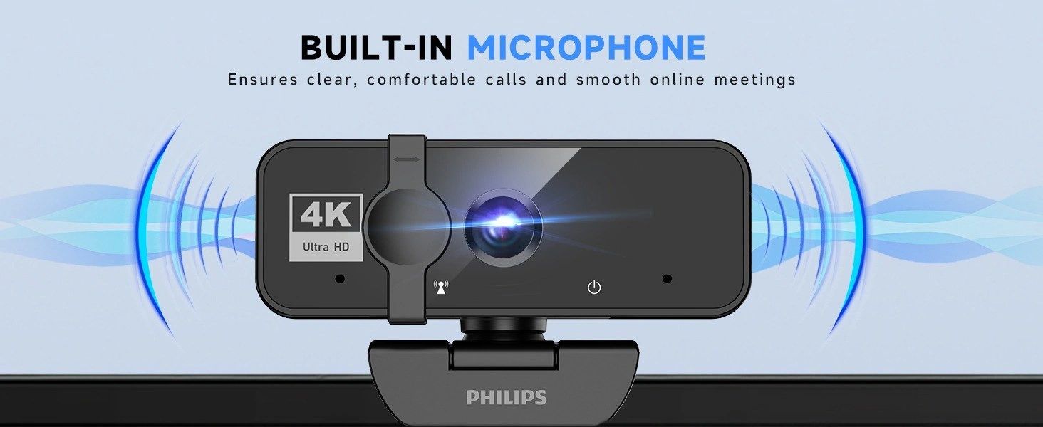 Cámara Web Philips 4K Ultra HD vista 3