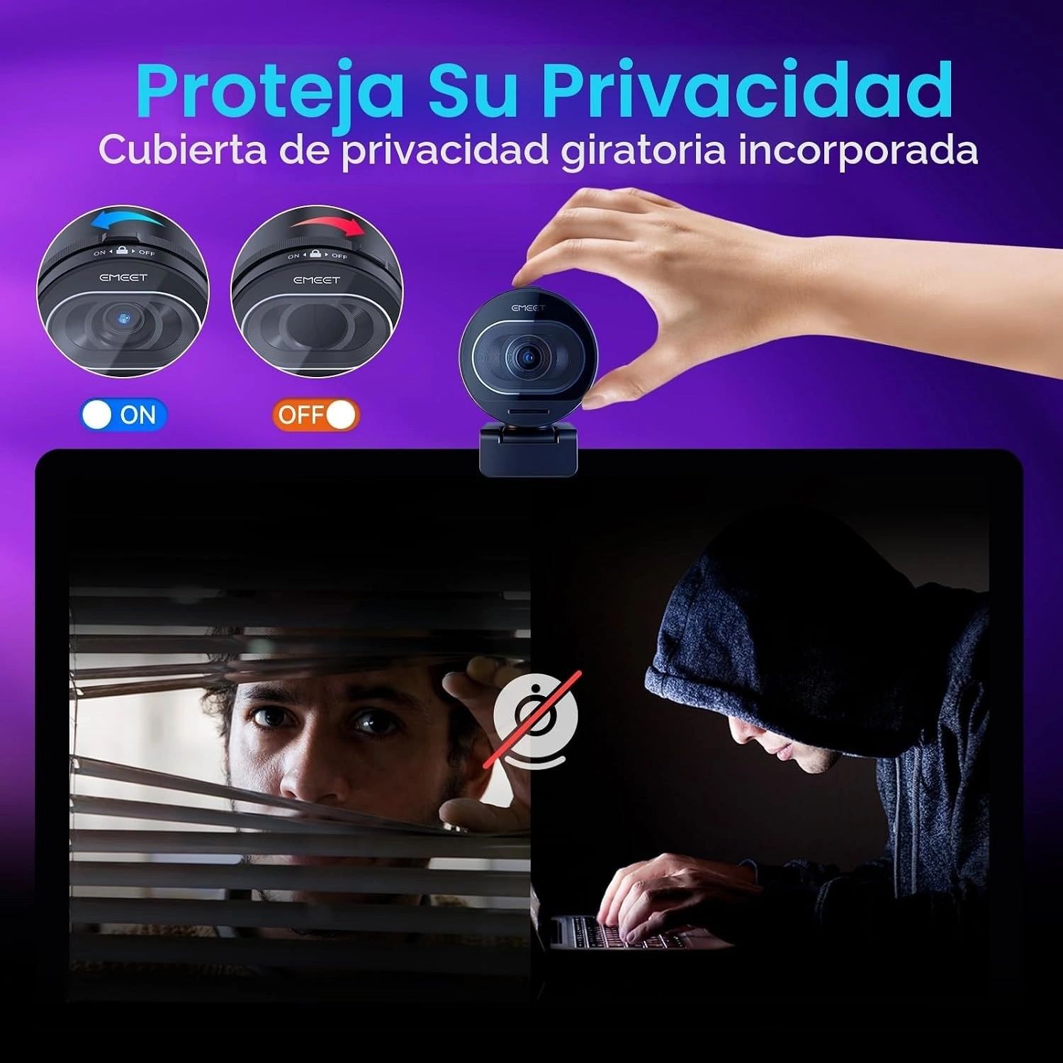 Cámara Web EMEET S600 4K vista 2