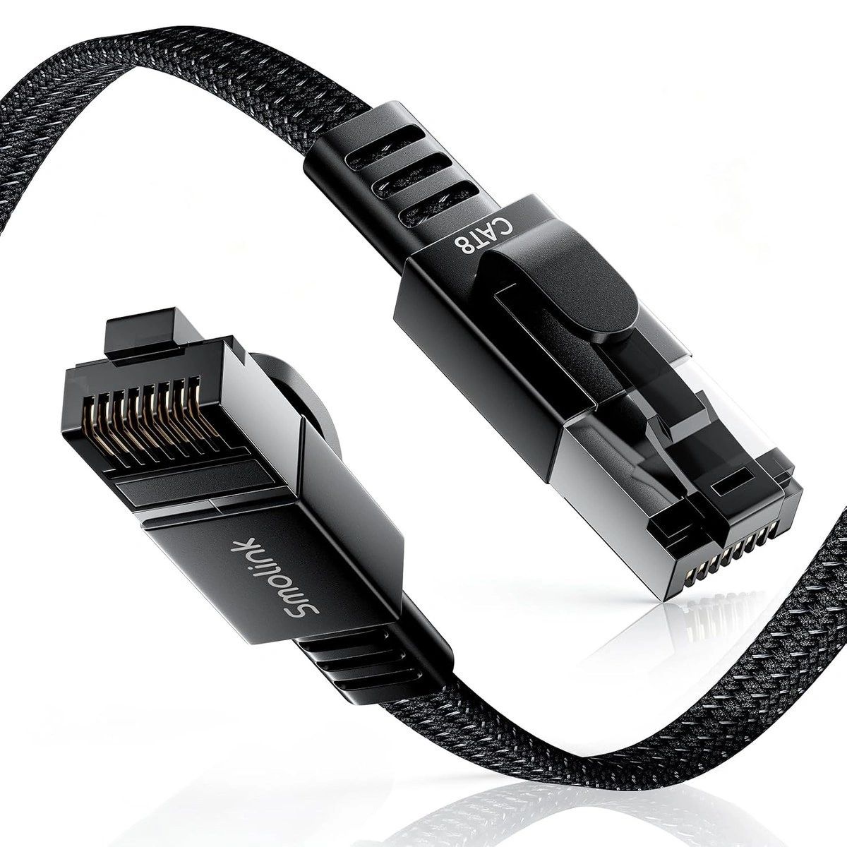 Cable de Red Ethernet Smolink Cat 8 Plano Trenzado 3 m