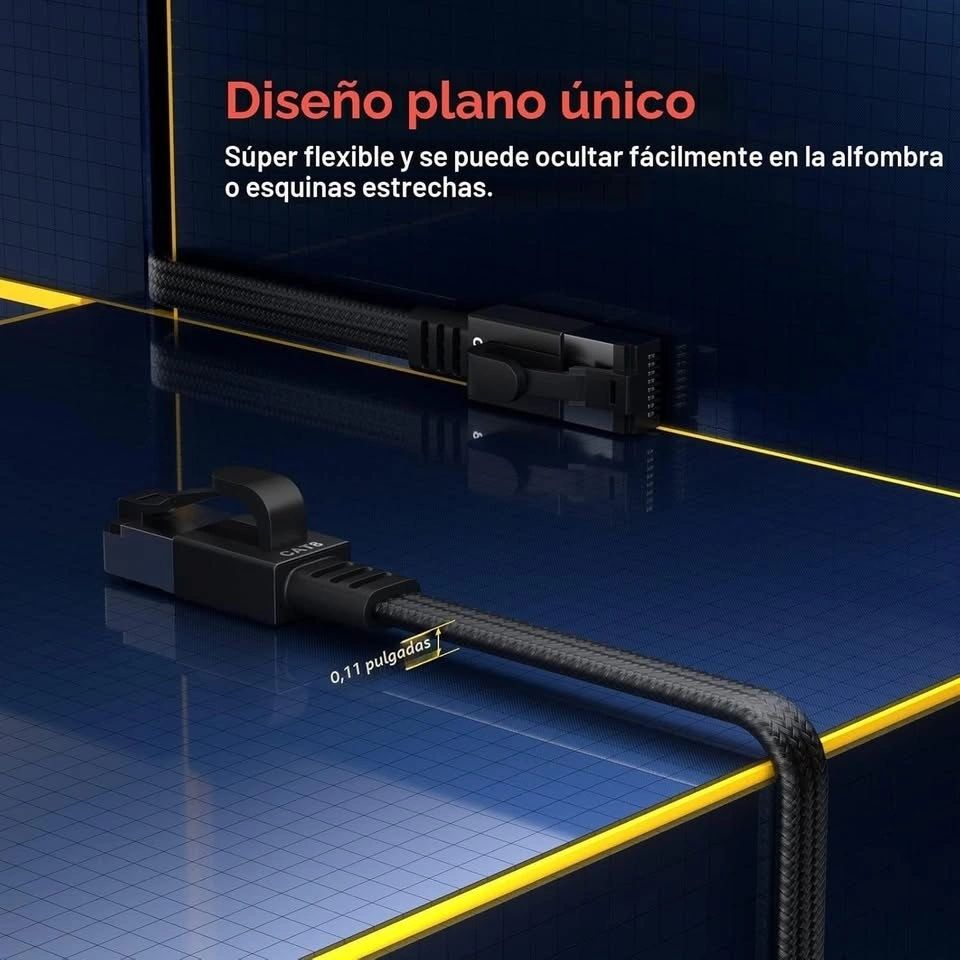 Cable de Red Ethernet Smolink Cat 8 Plano Trenzado 15 m vista 3