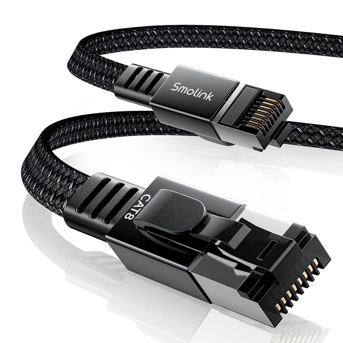 Cable de Red Ethernet Smolink Cat 8 Plano Trenzado 30 m