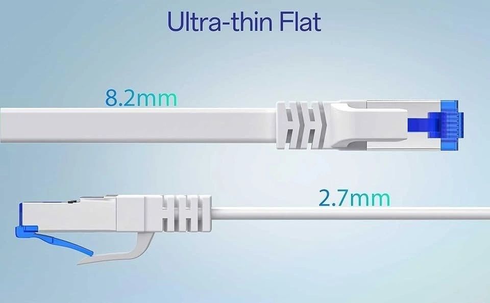Cable de Red Ethernet Cat 8 Profesional Plano Invisible 15 m vista 3