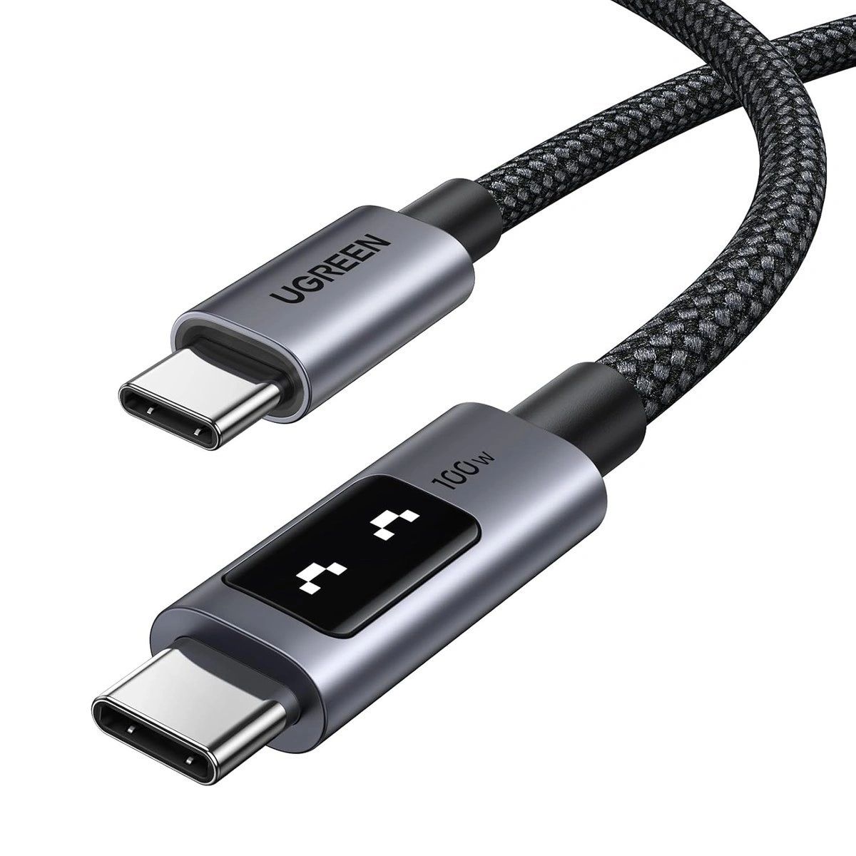 Cable USB-C a USB-C UGREEN Uno 100 W con Pantalla LED 2 m