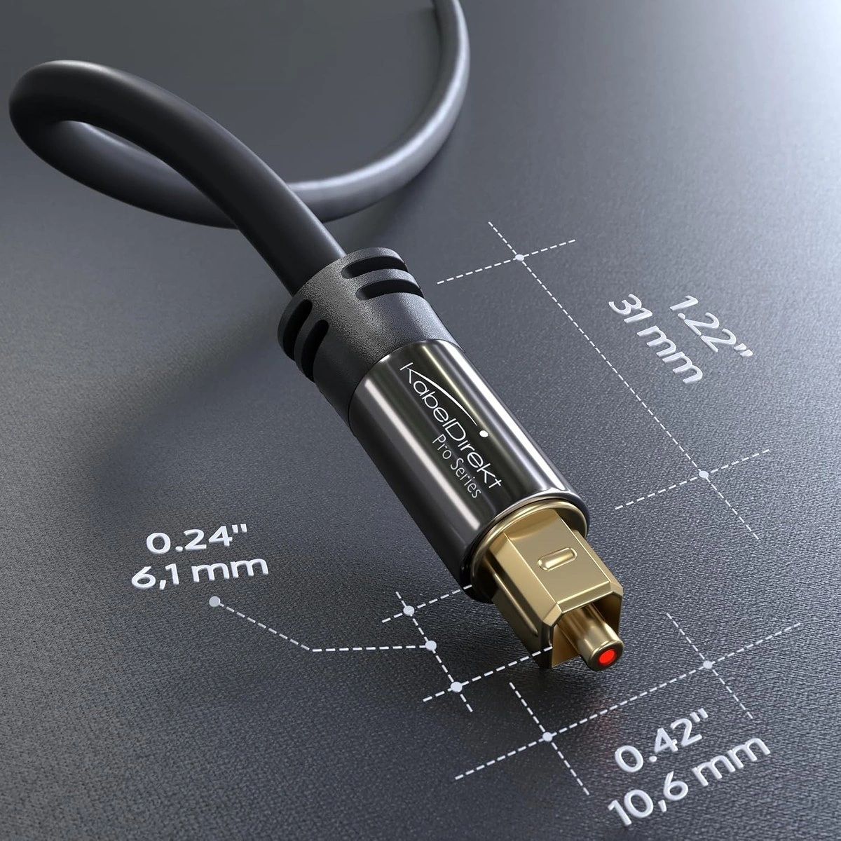 Cable de Audio Óptico TOSLINK KabelDirekt Pro Series 3 m vista 4