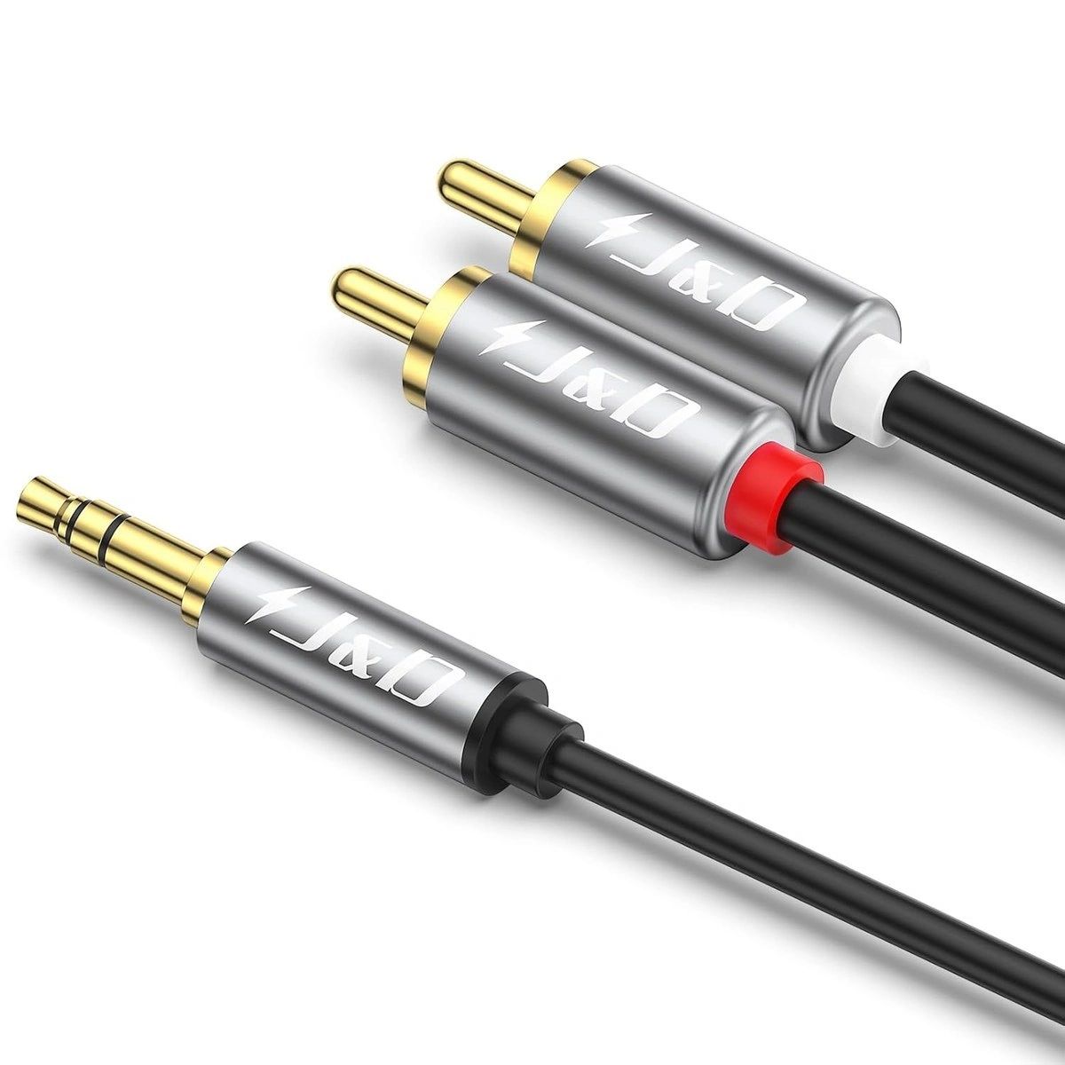 Cable Auxiliar de Audio J&D Plug 3,5 mm a 2 RCA 3 m
