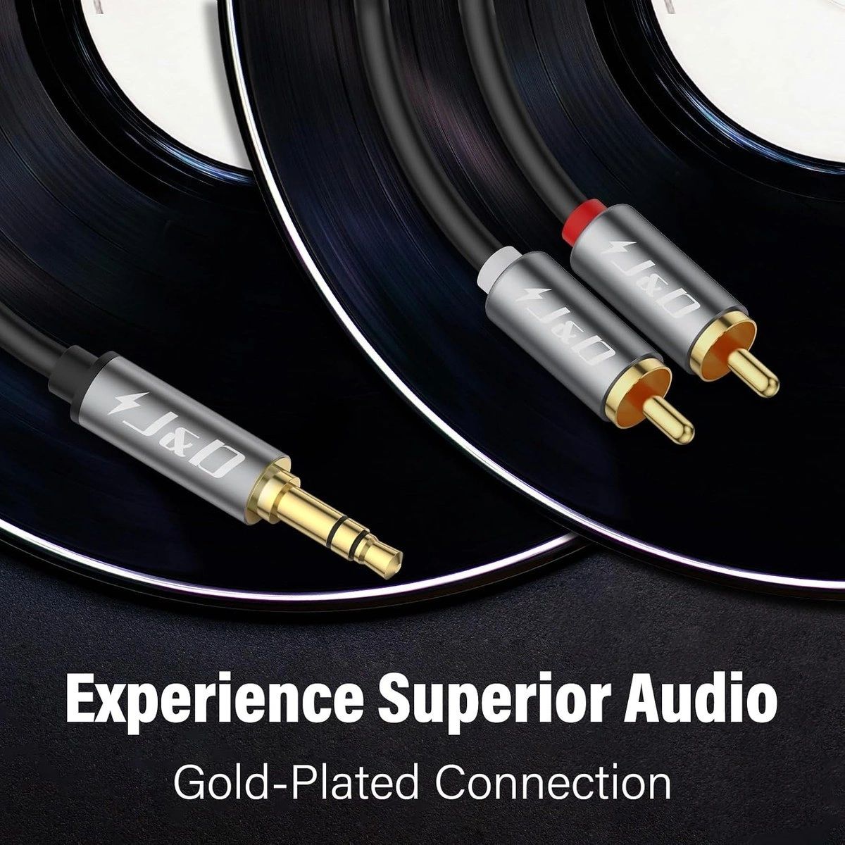 Cable Auxiliar de Audio J&D Plug 3,5 mm a 2 RCA 3 m vista 7