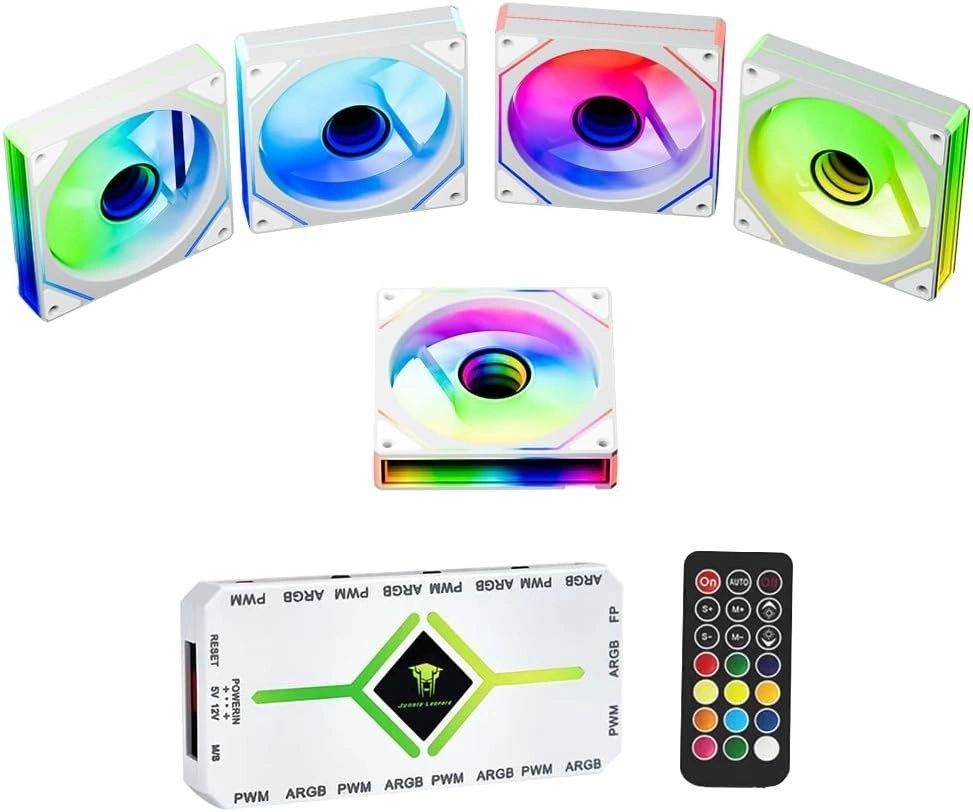 Kit Ventiladores ARGB Jungle Leopard Prism 4 MAX Blancos