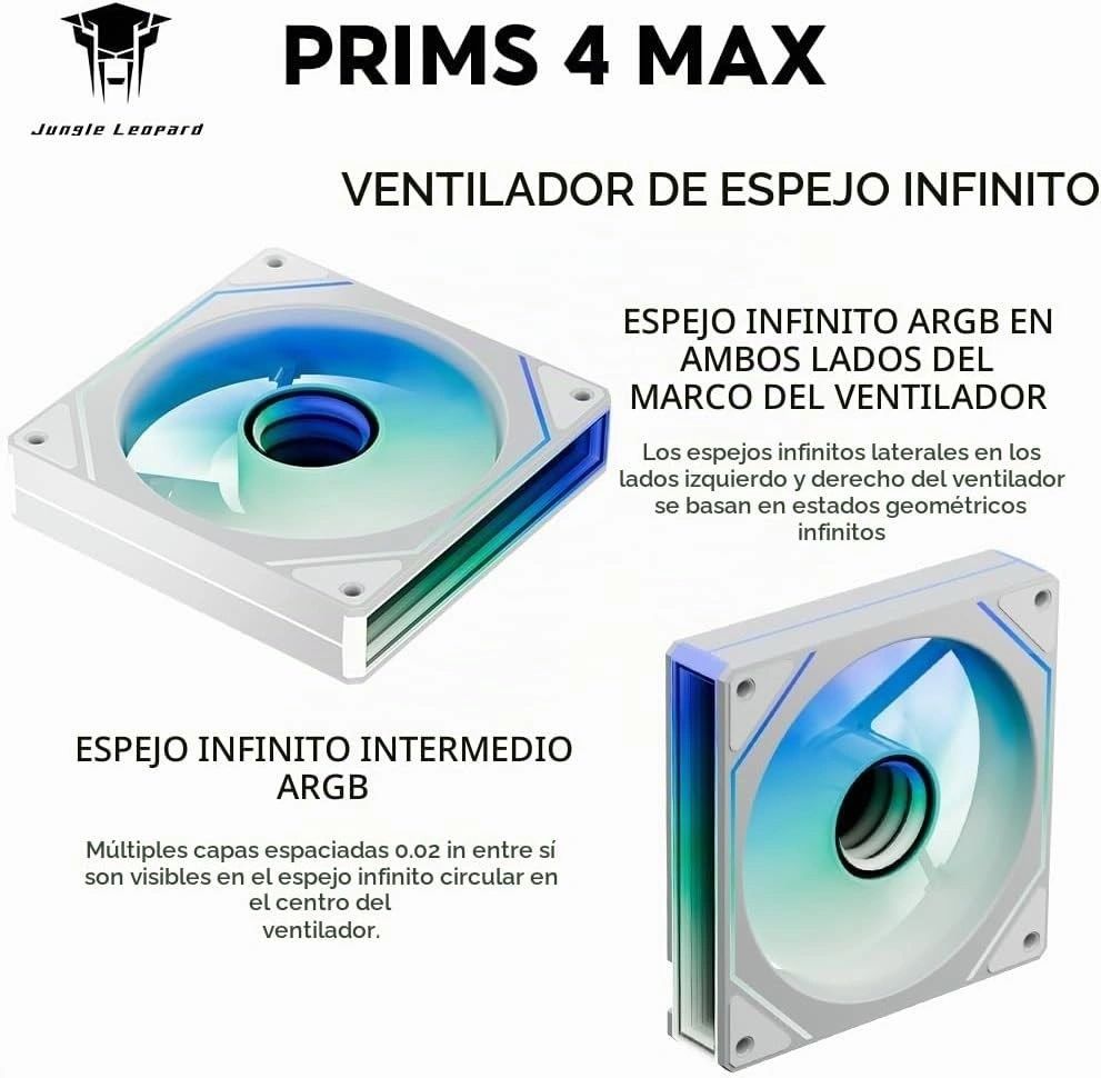Kit Ventiladores ARGB Jungle Leopard Prism 4 MAX Blancos vista 2