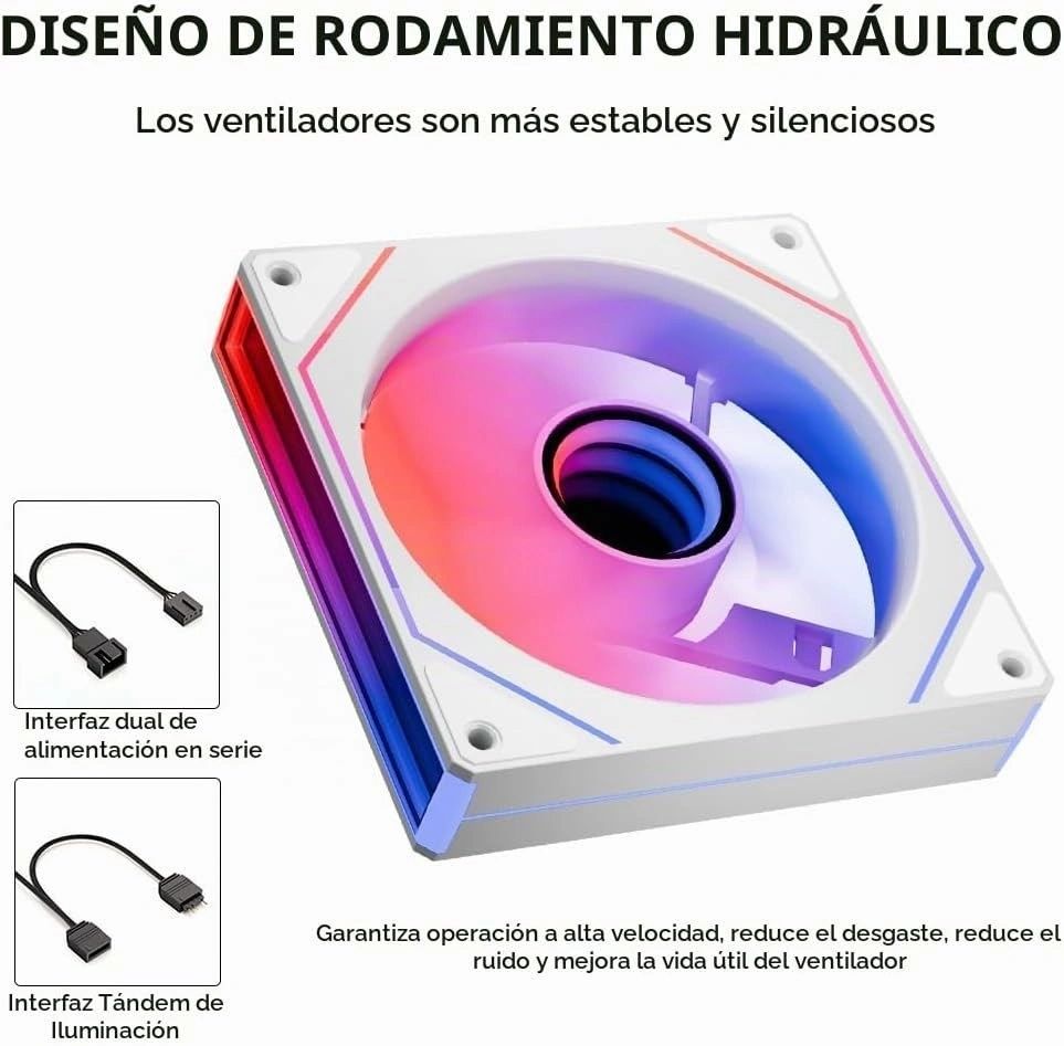 Kit Ventiladores ARGB Jungle Leopard Prism 4 MAX Blancos vista 5