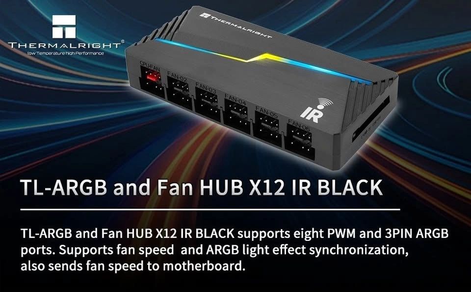 Controlador Hub ARGB Thermalright X12 IR para 12 Ventiladores vista 3