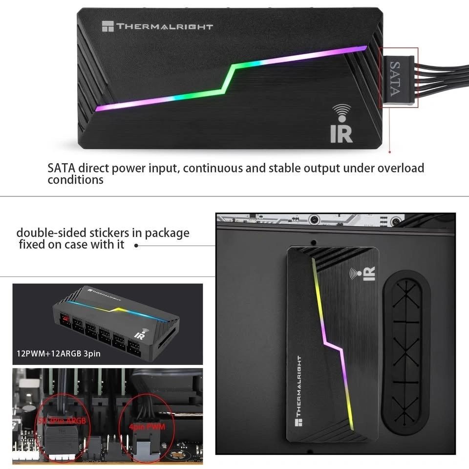 Controlador Hub ARGB Thermalright X12 IR para 12 Ventiladores vista 6