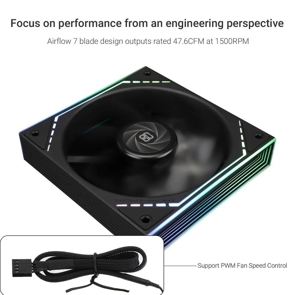 Ventilador ARGB Thermalright TL-M12 Espejo Infinito Negro (Unidad)
