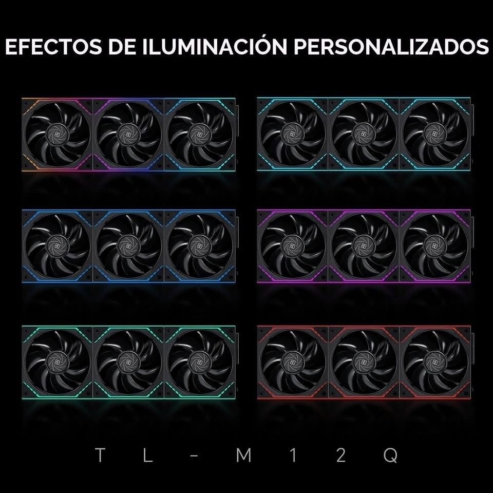 Kit 3 Ventiladores ARGB Thermalright TL-M12Q X3 Negros 1500 RPM Silenciosos vista 6