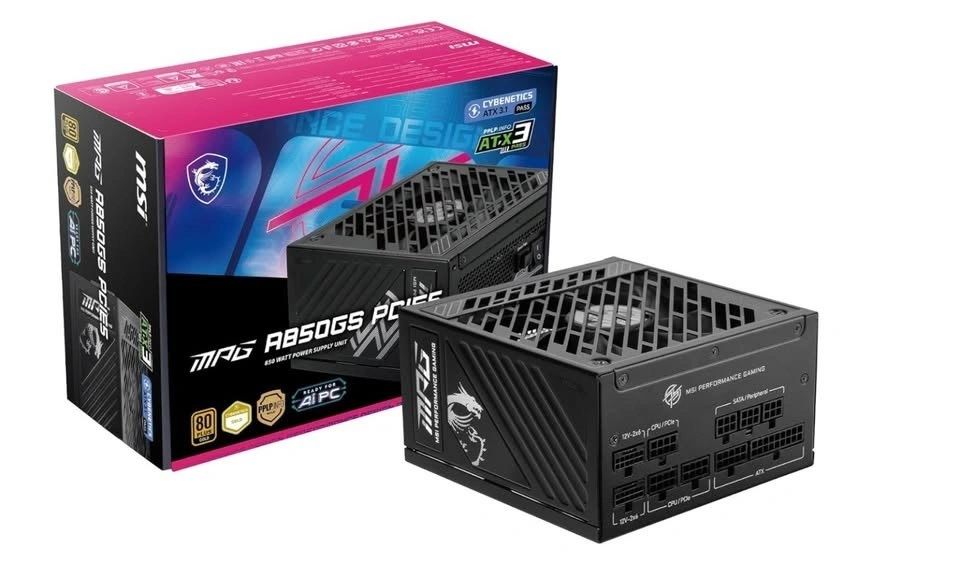 Fuente de Poder MSI MPG A850GS PCIE5 850W 80 Plus Gold