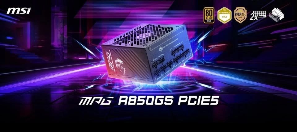Fuente de Poder MSI MPG A850GS PCIE5 850W 80 Plus Gold vista 2