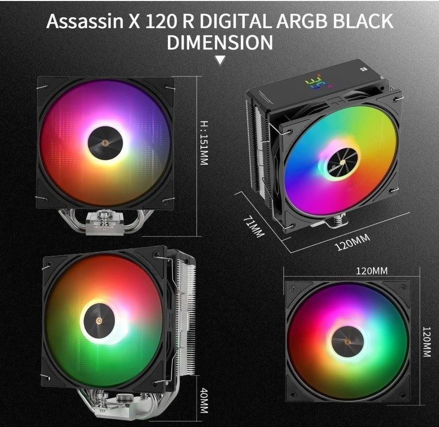 Disipador CPU Thermalright Assassin X 120 R Digital ARGB Negro vista 4