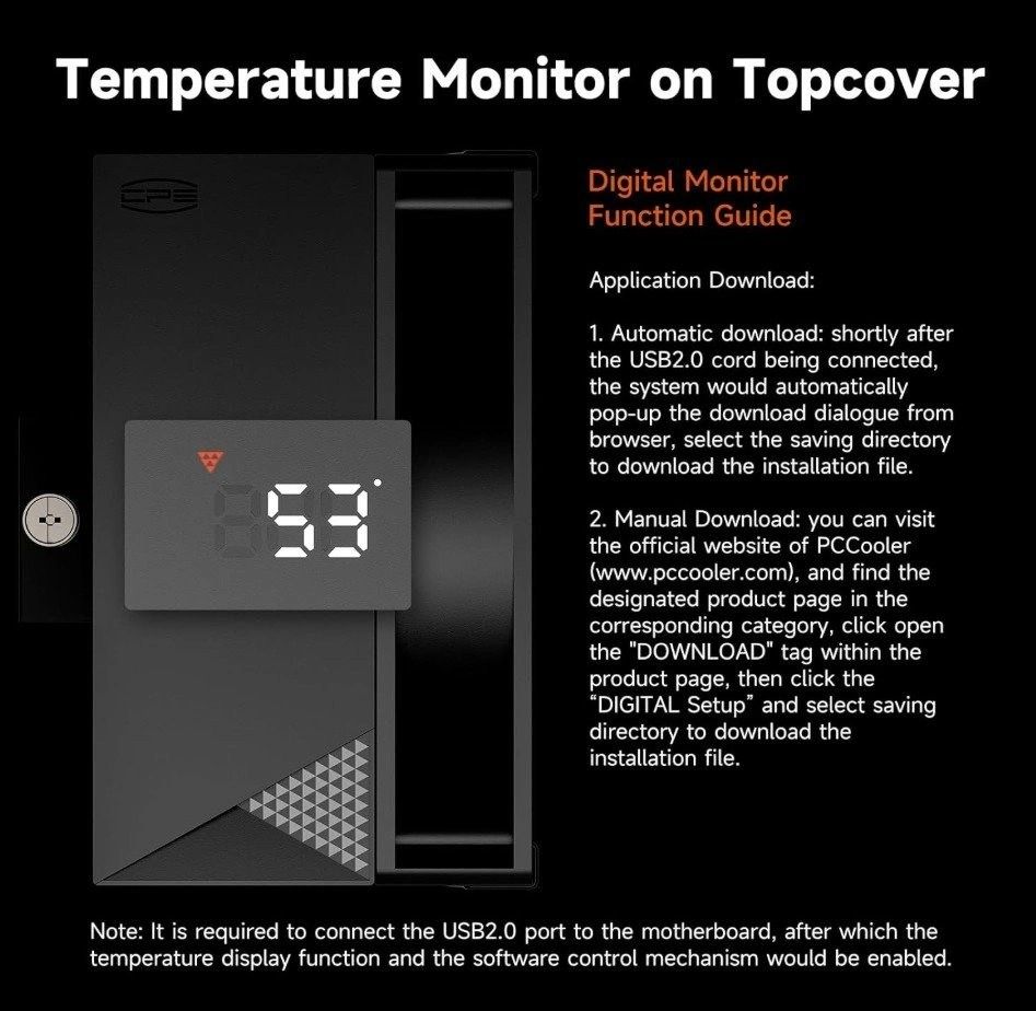 Disipador CPU PCCooler RT500 Digital ARGB Negro vista 4