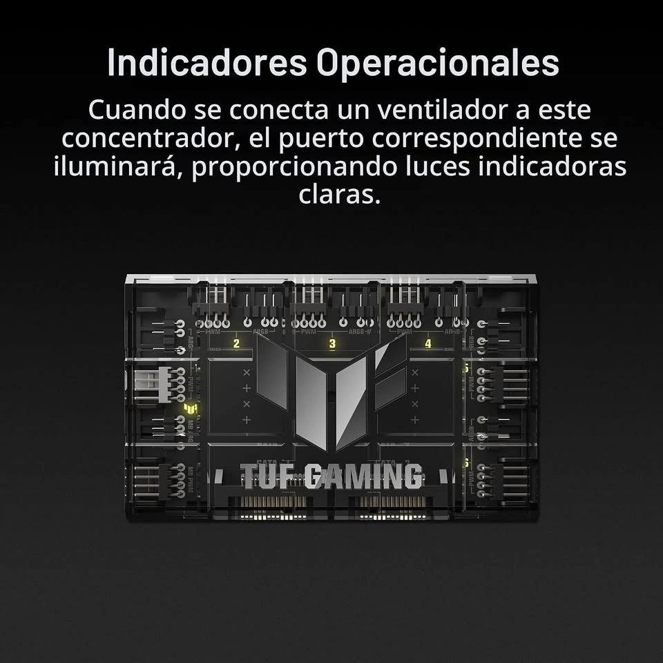 Controlador ASUS TUF Gaming para 6 Ventiladores ARGB PWM Magnético vista 6