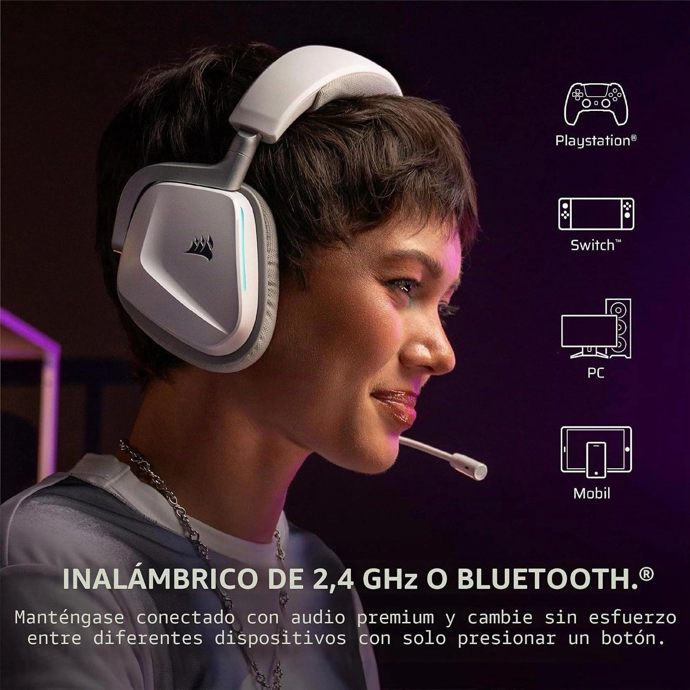 Diadema CORSAIR VOID Wireless v2 Blanca vista 7