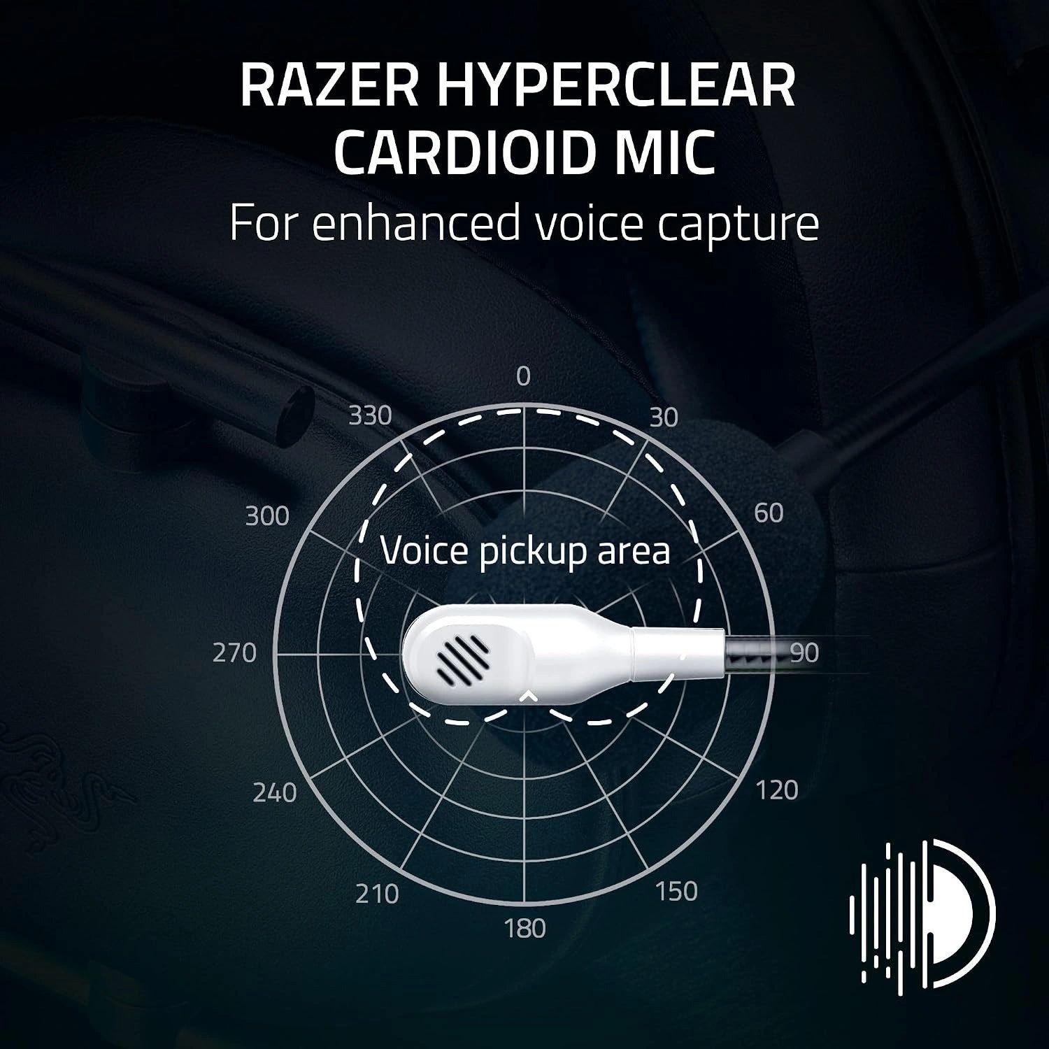 Diadema Razer BlackShark V2 X Blanca vista 3