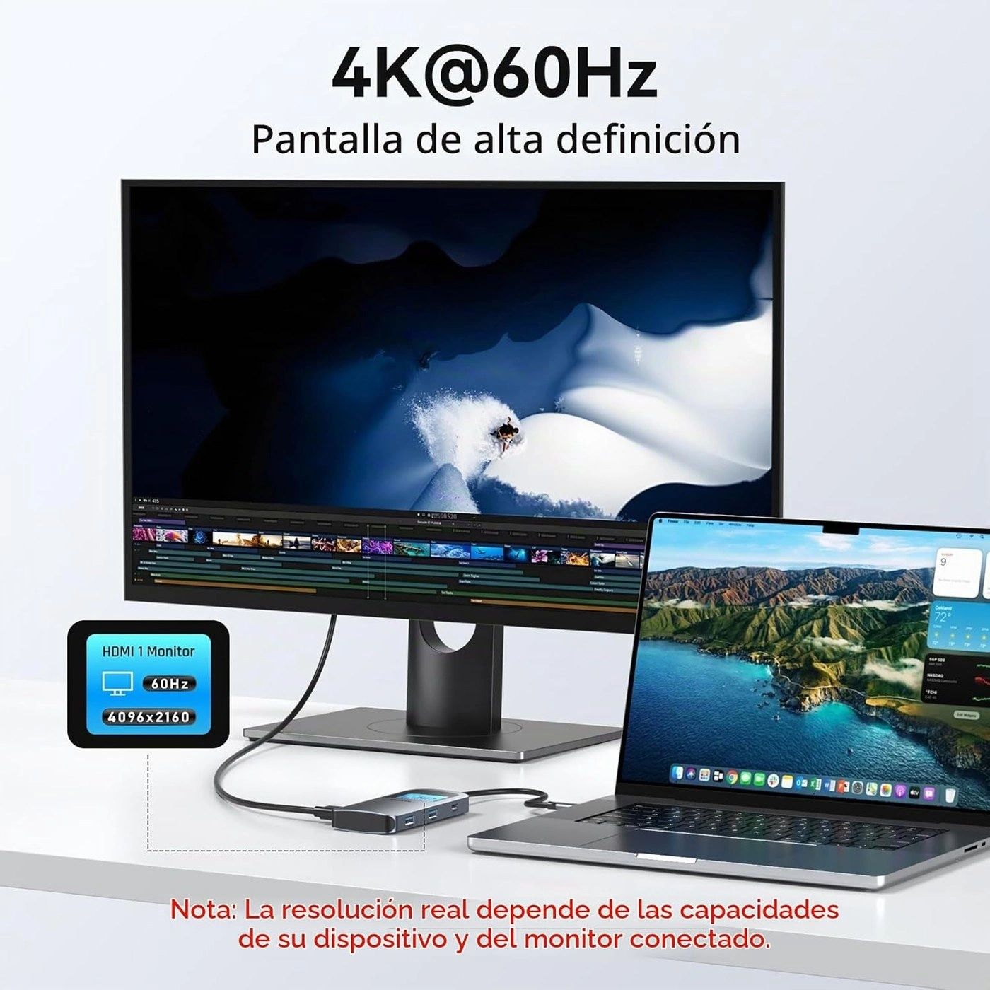 Hub USB-C MOKIN 7 en 1 con Pantalla vista 7