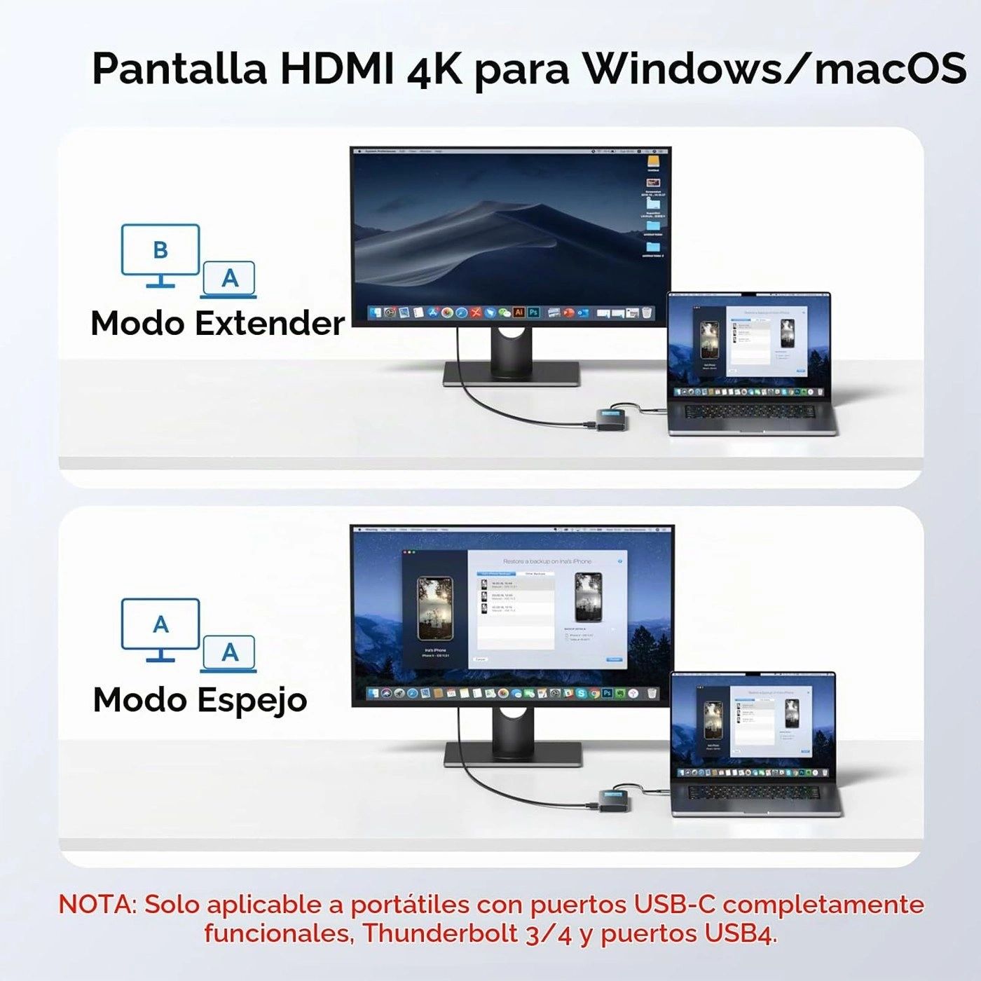 Hub USB-C MOKIN 7 en 1 con Pantalla vista 5