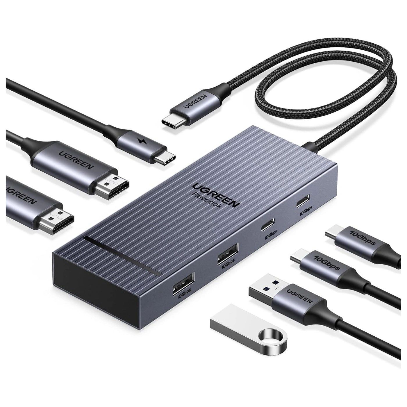 Hub USB-C UGREEN Revodok 7 en 1 Doble HDMI