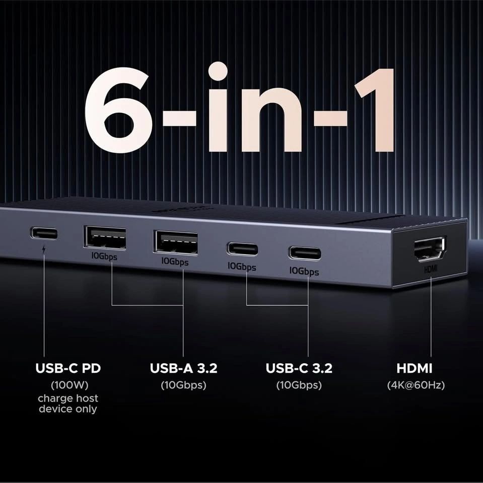 Hub USB-C UGREEN Revodok Pro 6 en 1 vista 3