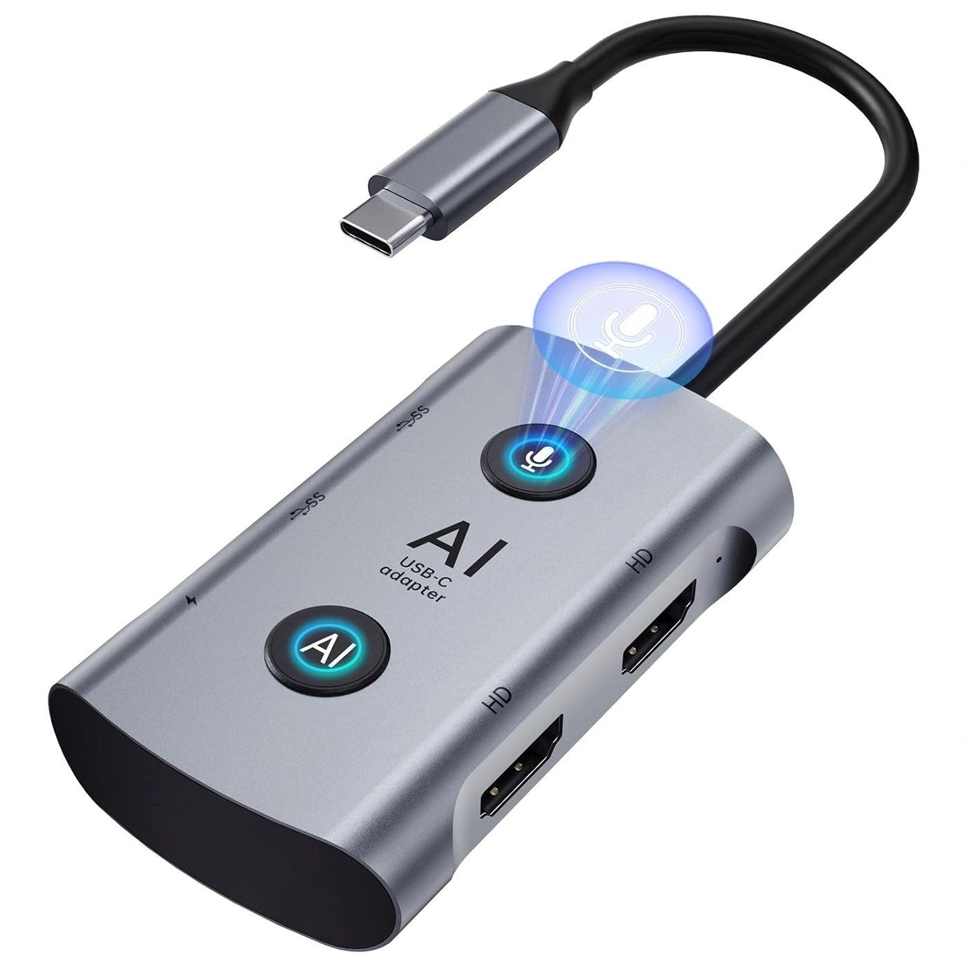 Hub USB-C TOPOINT 7 en 1 con Asistente IA