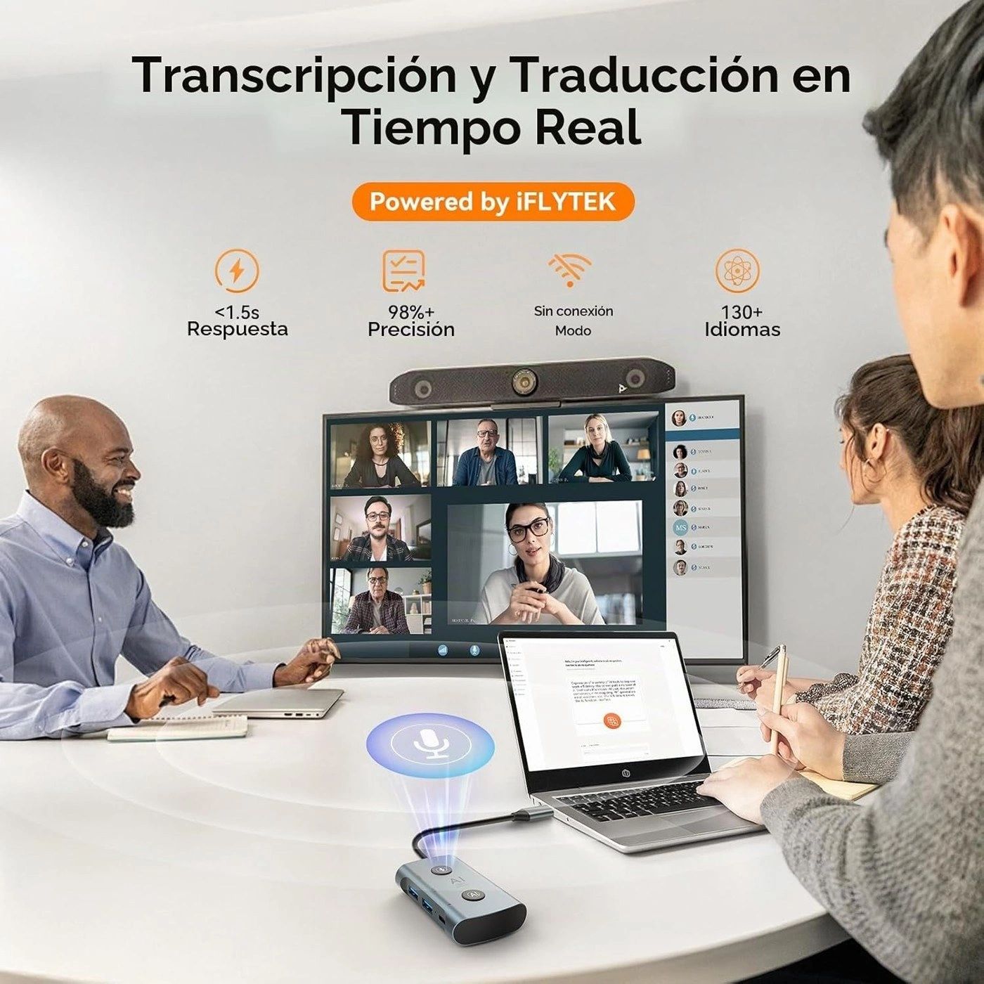 Hub USB-C TOPOINT 7 en 1 con Asistente IA vista 2