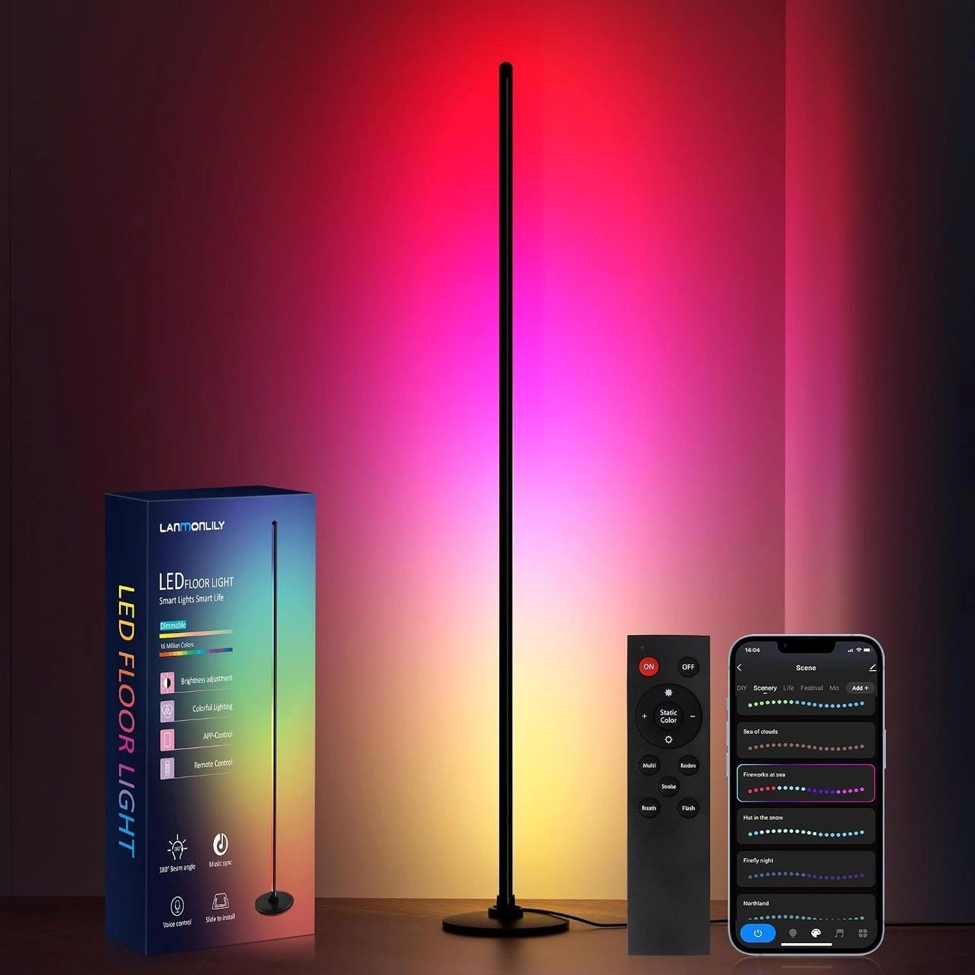 Lámpara de Pie RGB Lanmonlily 130 cm
