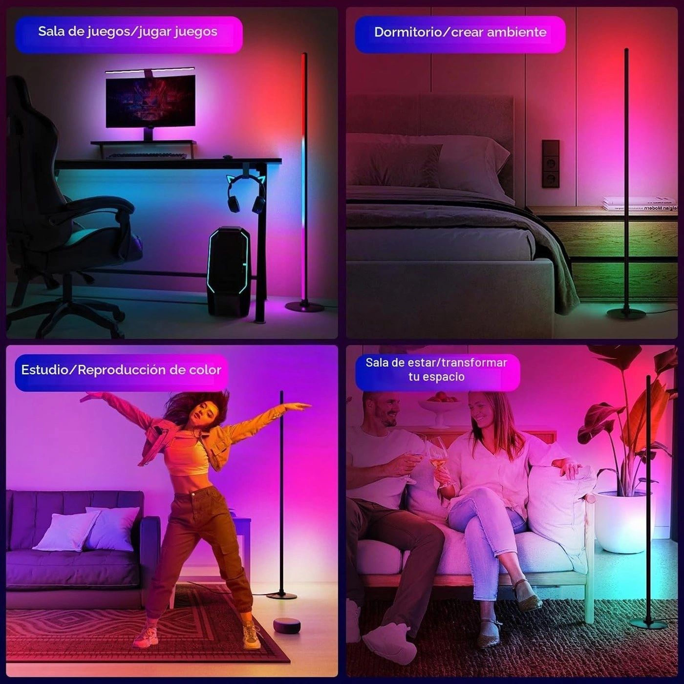 Lámpara de Pie RGB Lanmonlily 130 cm vista 2
