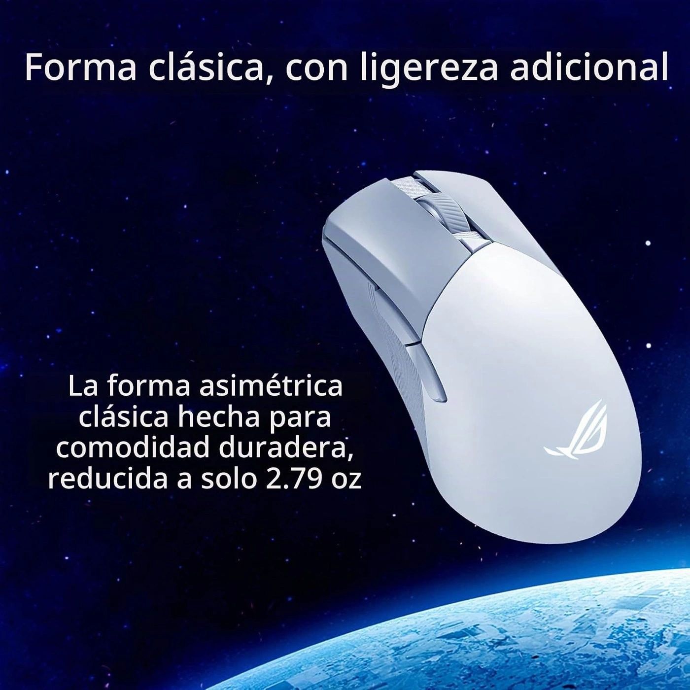 Mouse Gamer ASUS ROG Gladius III Wireless AimPoint Blanco vista 3