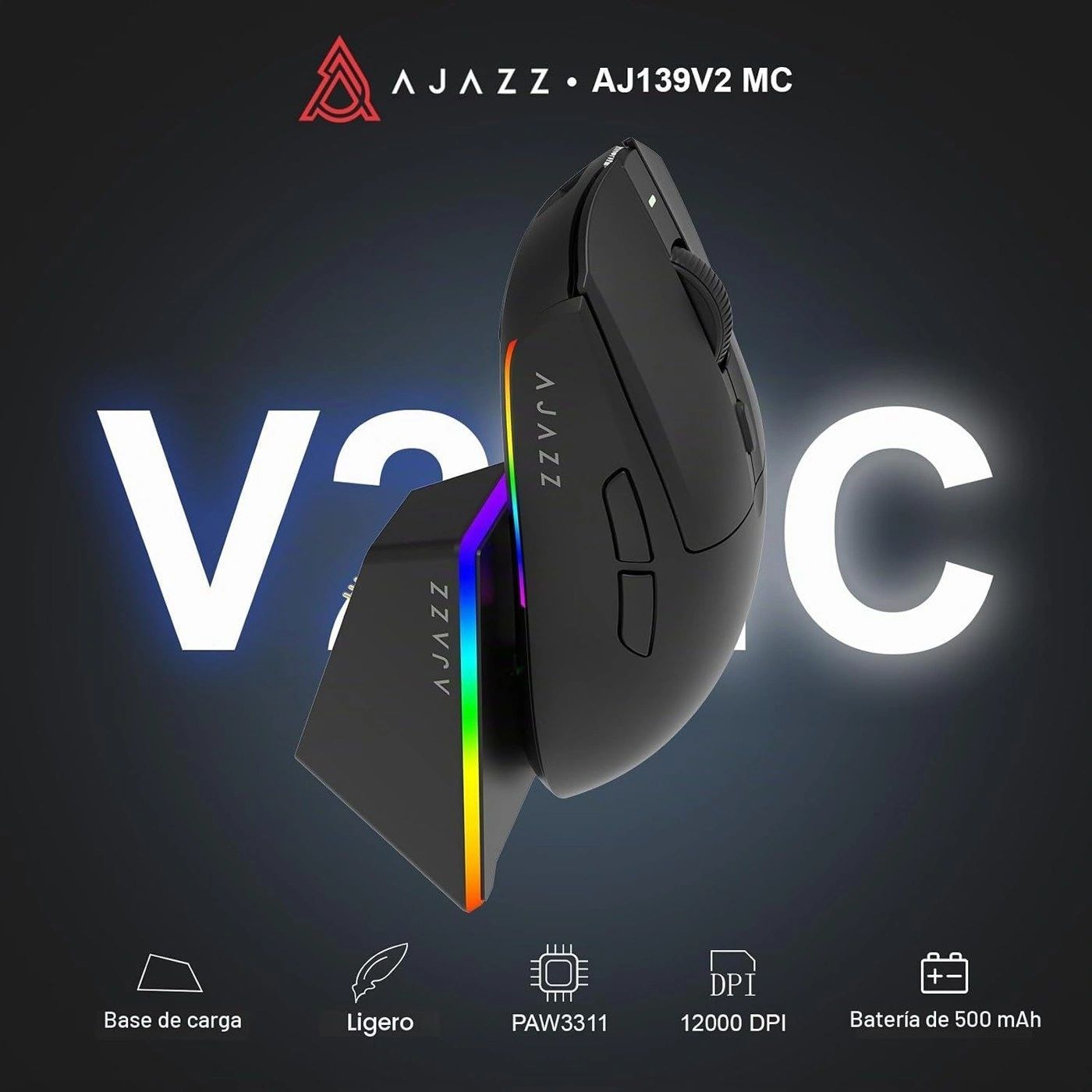 Mouse Gamer AJAZZ AJ139 V2 MC Negro vista 5