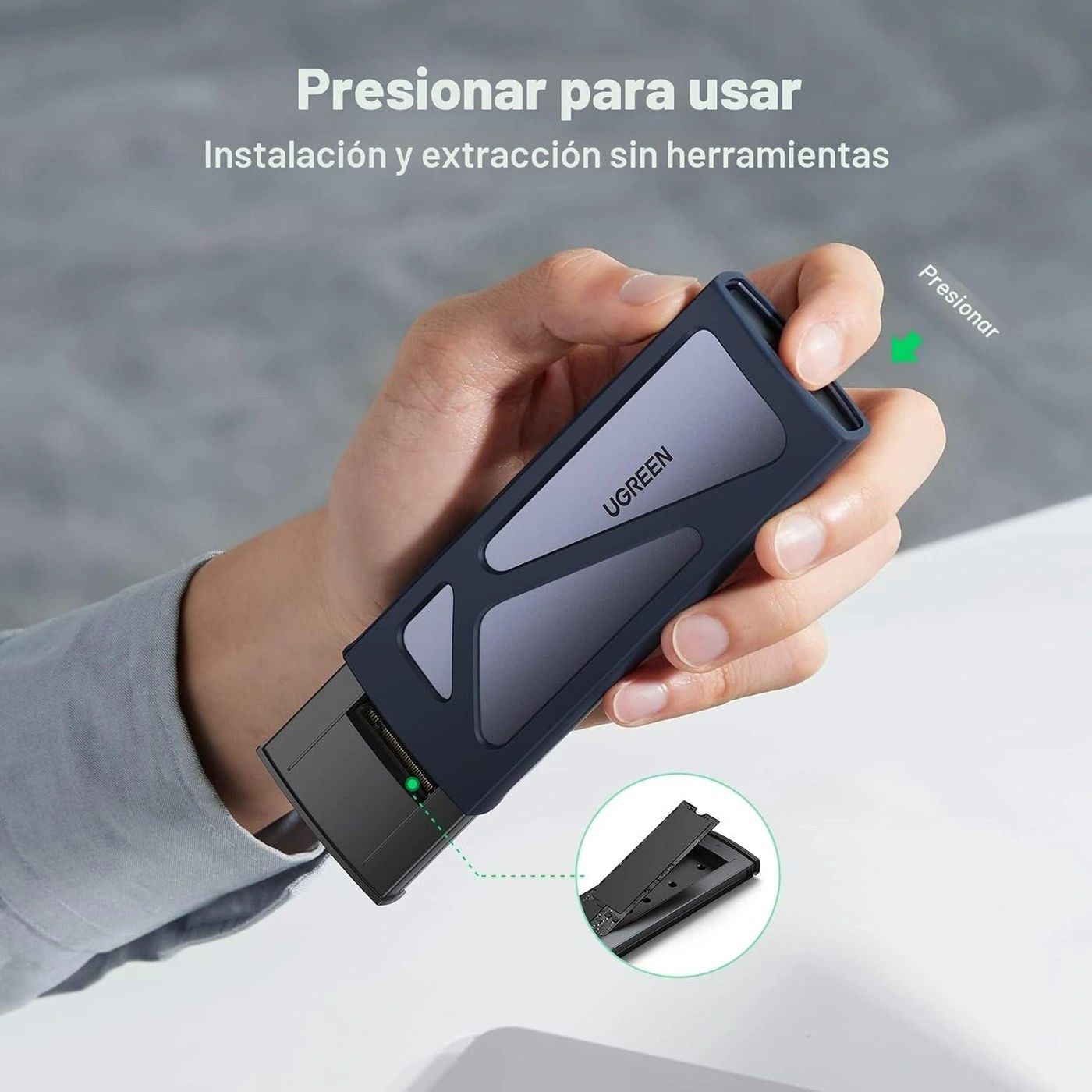 Carcasa SSD UGREEN M.2 NVMe 10 Gbps vista 3