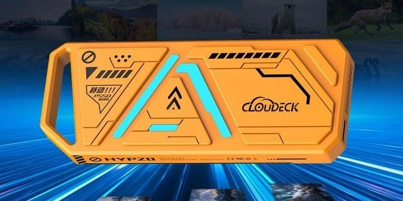 Carcasa SSD CLOUDECK RGB Naranja vista 2