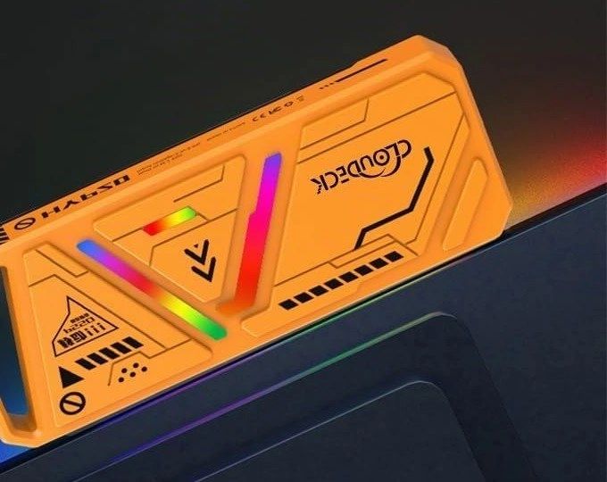 Carcasa SSD CLOUDECK RGB Naranja vista 6