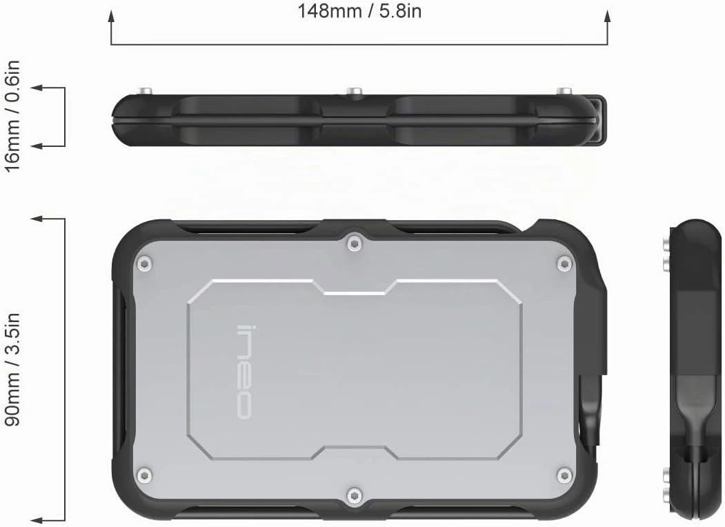 Carcasa Disco 2,5" ineo Antigolpes IP66 vista 2