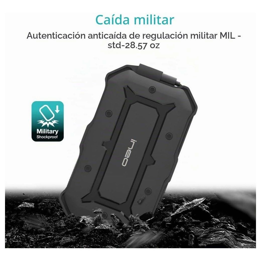 Carcasa Disco 2,5" ineo Militar Negra vista 3