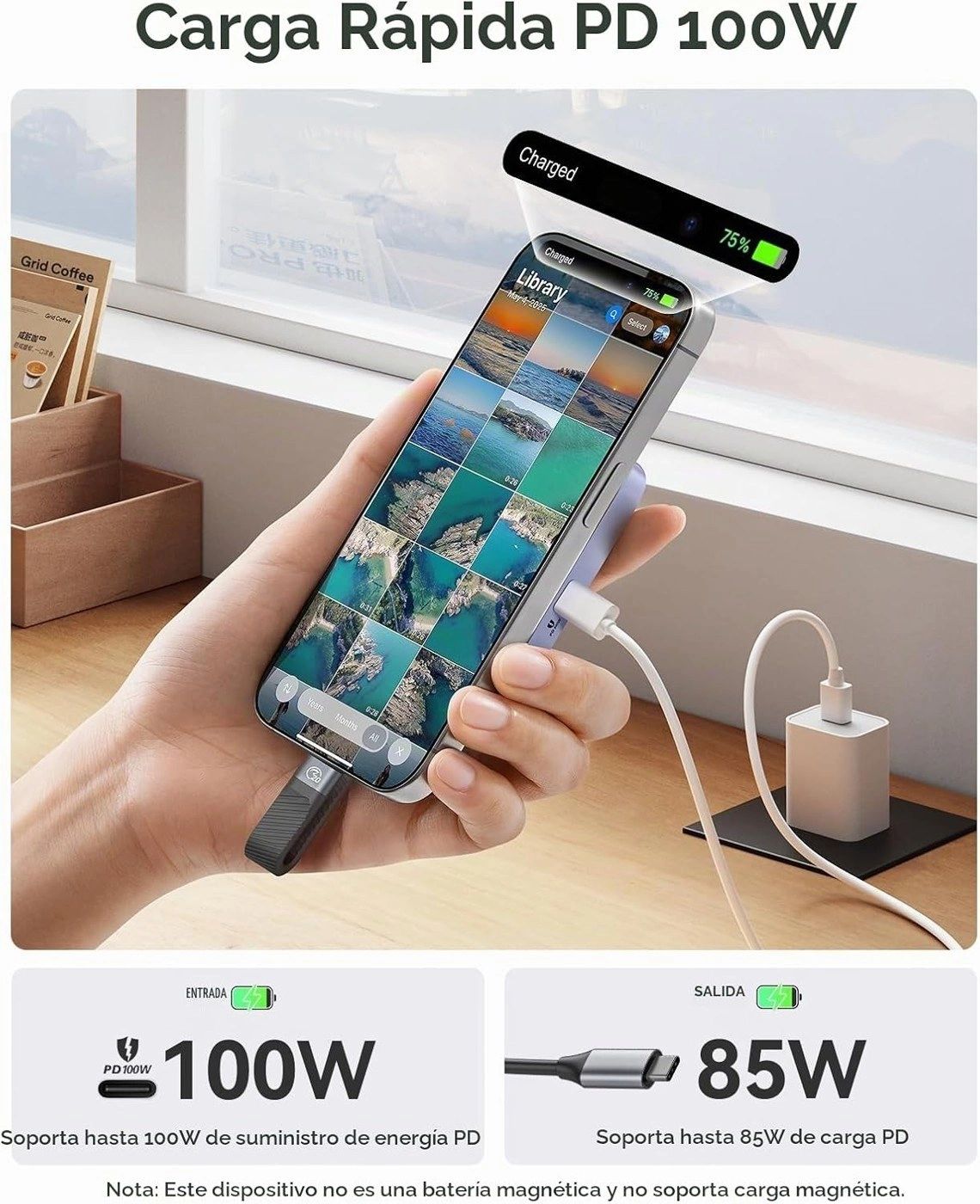Carcasa SSD Magnética ORICO PD 100W Lila vista 4