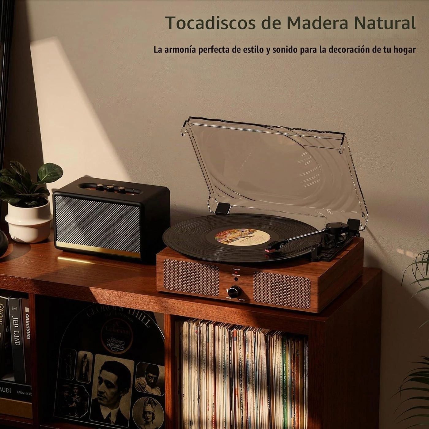 Tocadiscos Madera 2 en 1 USB vista 7