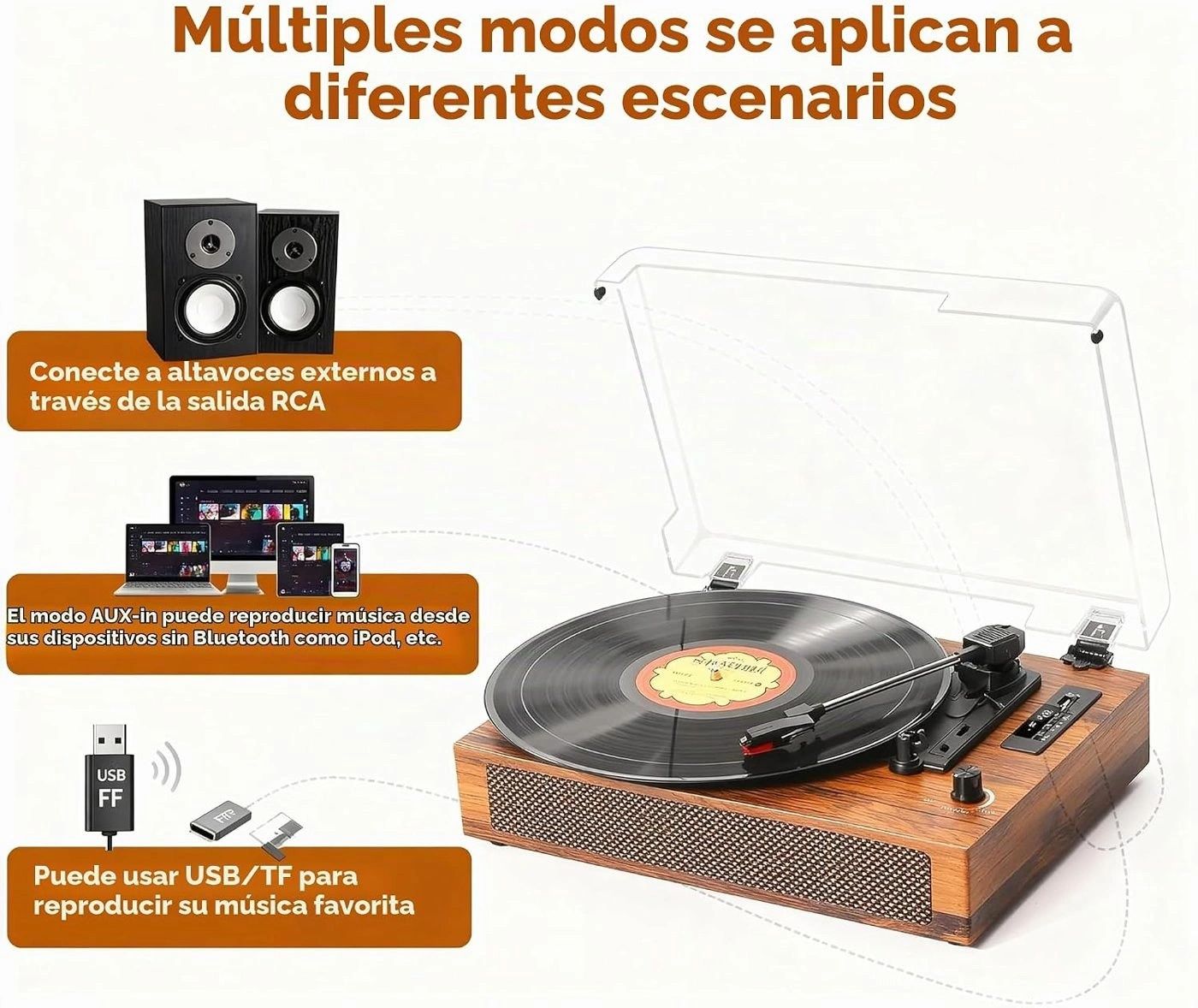 Tocadiscos Grabador Vinilo a MP3 vista 3